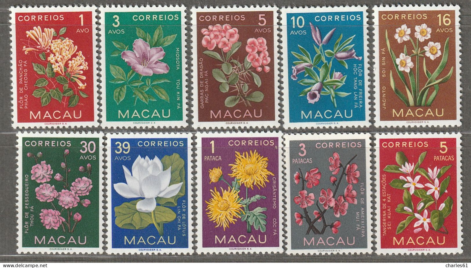 MACAO - N°363/72 ** (1953) Fleurs - Ungebraucht