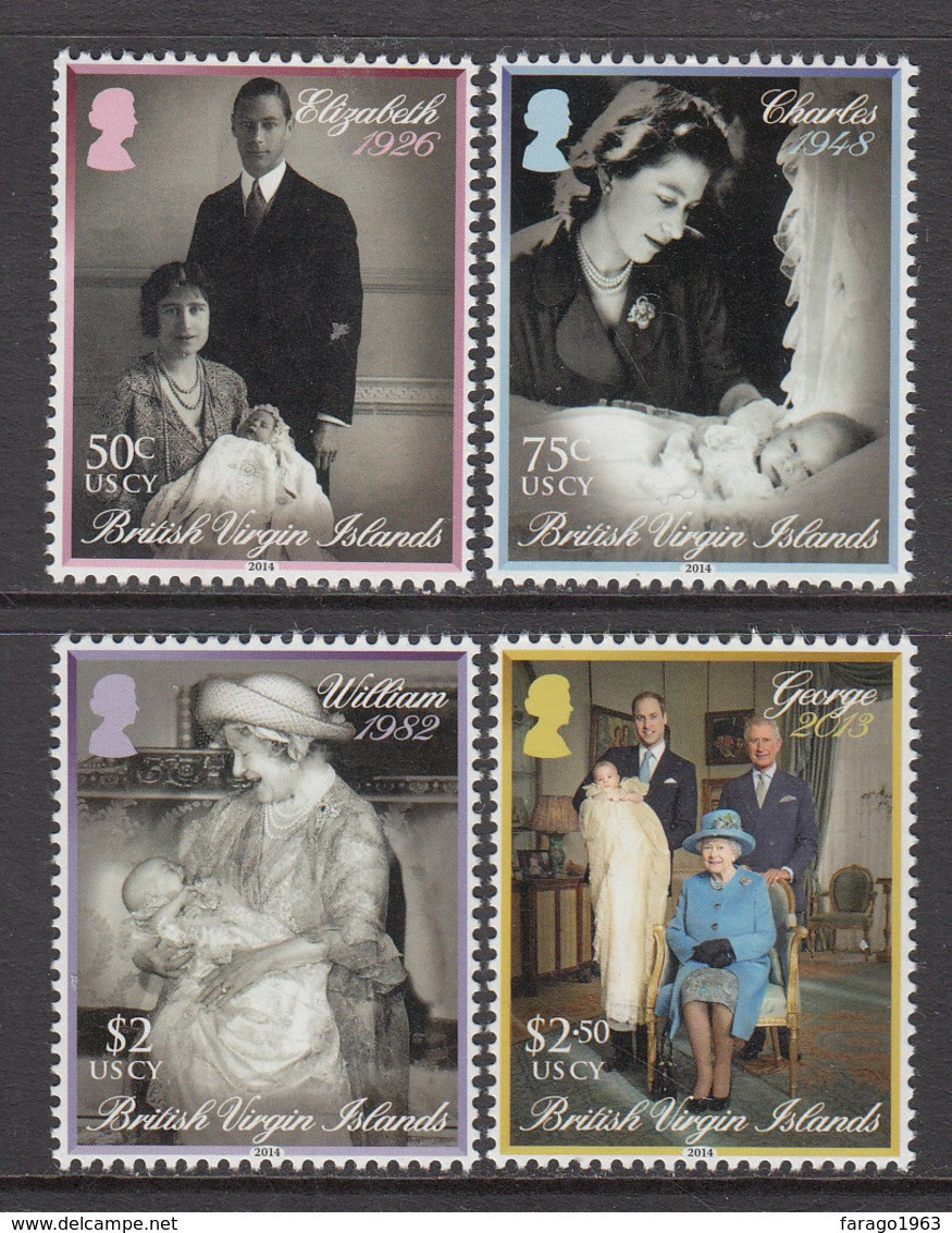 2014 British Virgin Islands Royal Christenings  Complete Set Of 4 MNH @ BELOW FACE VALUE - British Virgin Islands