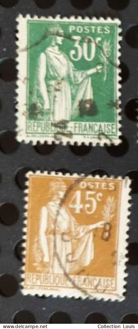 6 Timbres France 1932-37 Série Paix Y&T N°280 à 284A Oblitérés - 1932-39 Paix