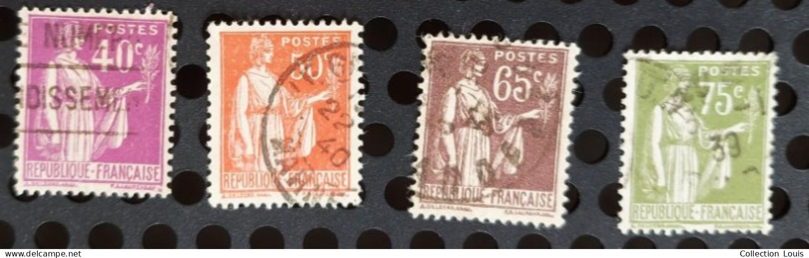 6 Timbres France 1932-37 Série Paix Y&T N°280 à 284A Oblitérés - 1932-39 Paz