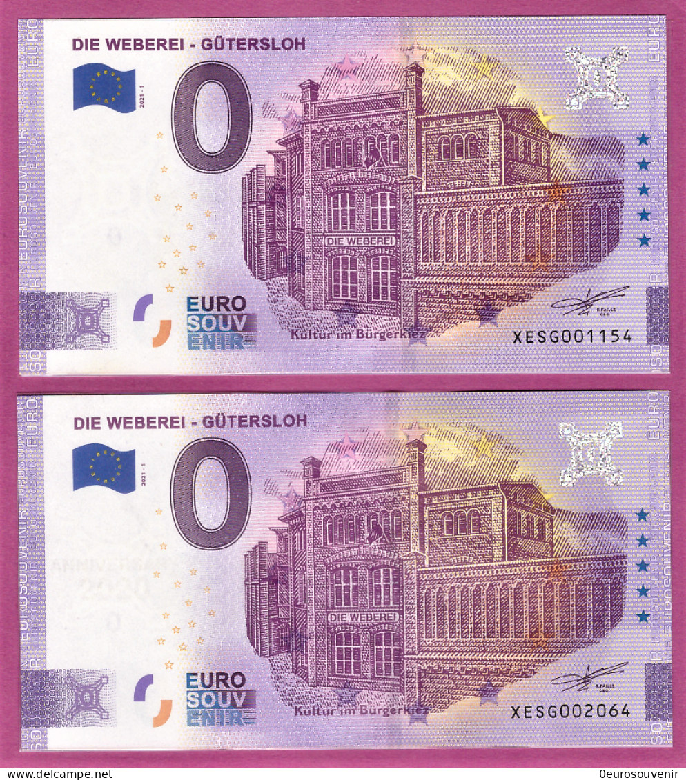 0-Euro XESG 2021-1 DIE WEBEREI - GÜTERSLOH SET NORMAL+ANNIVERSARY - Essais Privés / Non-officiels