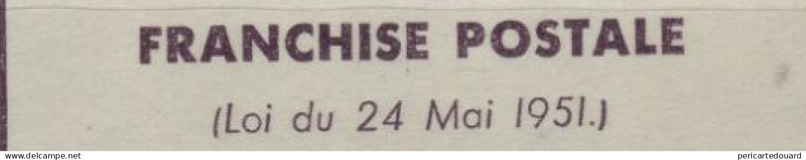 "Bon Pour Un Paquet En Franchise Postale" 14B. 4ème Régiment De Hussards, Chevrières Le 19 Novembre 1956 - Military Postage Stamps