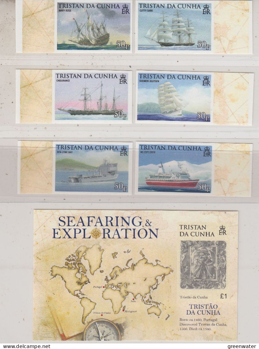 Tristan Da Cunha 2009 Seafaring And Exploration 6v + M/s  IMPERFORATED  ** MNH  (CUN161) - Tristan Da Cunha