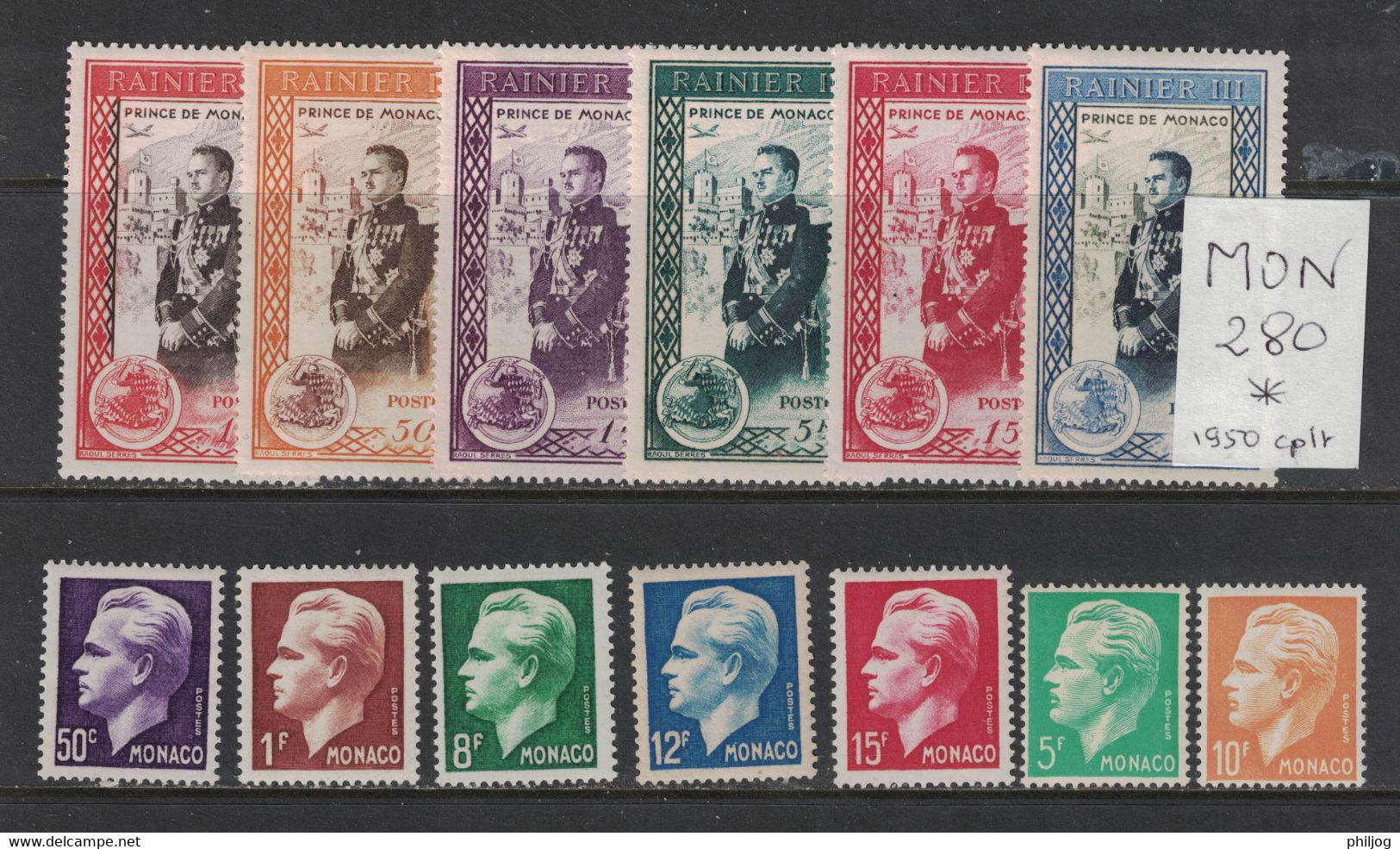 Monaco - Années 1950 Complète - Neuf AVEC Charnière - 13 Timbres Du 338 à 350 - Complete Year - Full Years