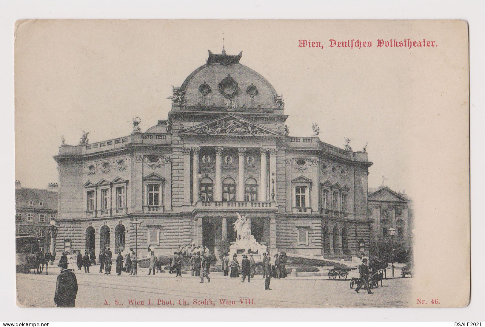 Österreich Austria Wien Deutsches Volkstheater, Theatre Building Front View, Circa 1900 Postcard AK (68313) - Wien Mitte