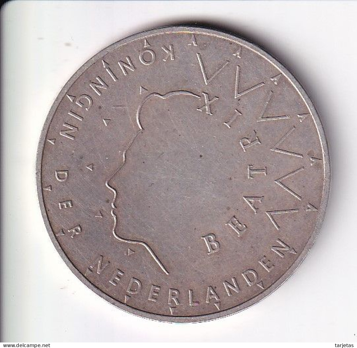 MONEDA DE PLATA DE HOLANDA DE 50 FLORINES DEL AÑO 1987 (SILVER-ARGENT) - 1980-2001 : Beatrix