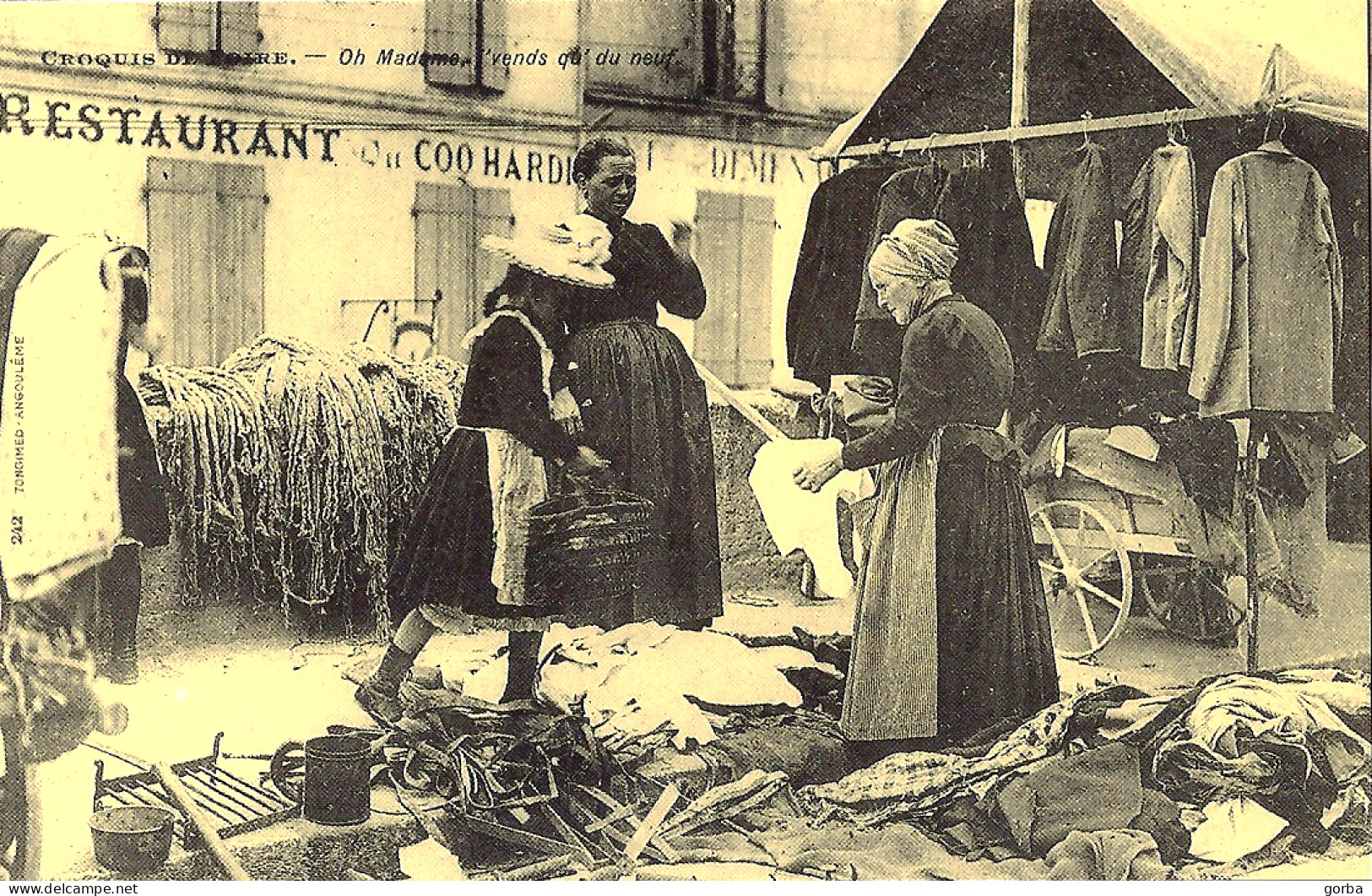 *CPM Repro CPA -  La Vendeuse Aux Puces - Street Merchants