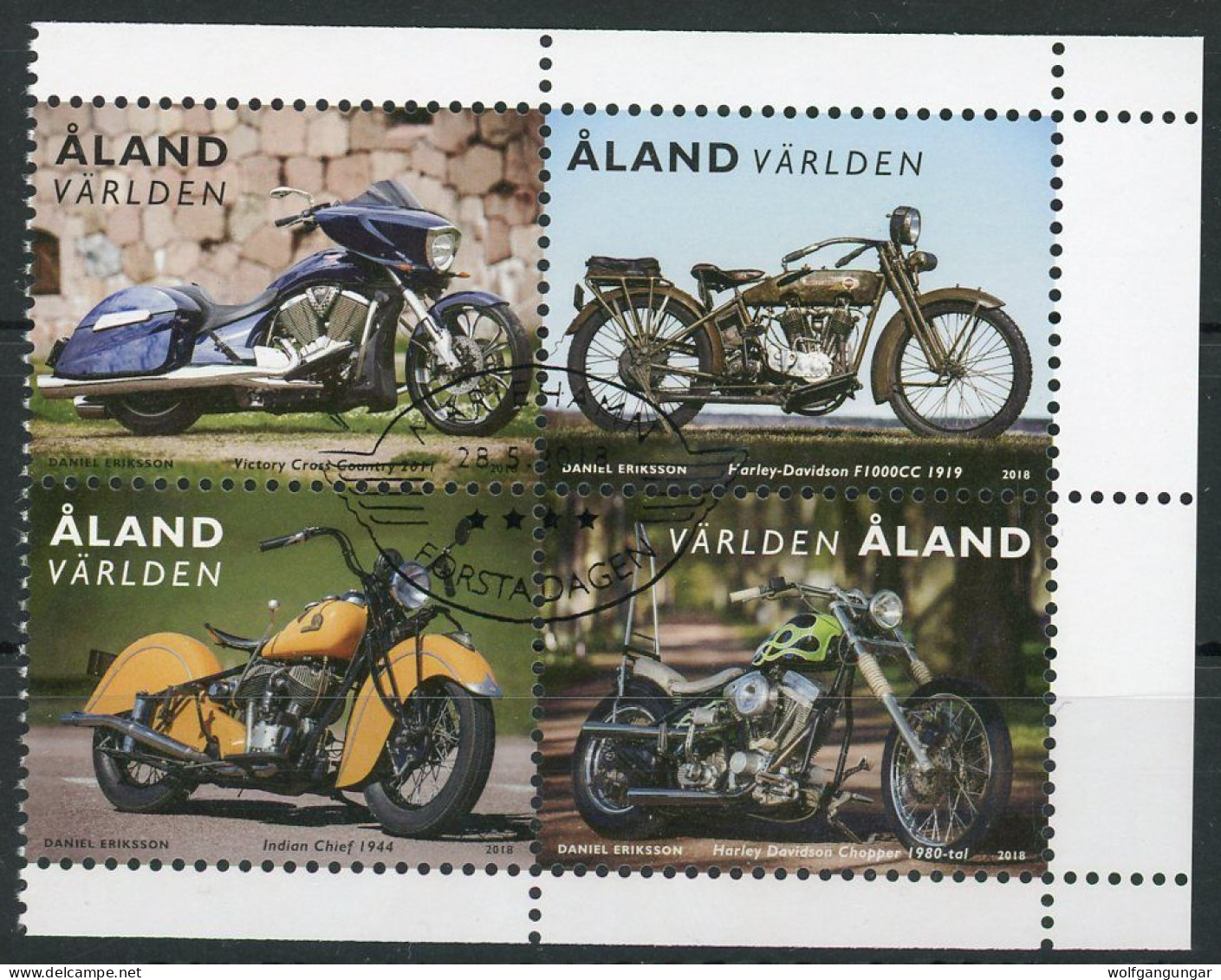 Aland 2018 Michel Nummer 456-459 4erBlock Gestempelt - Aland