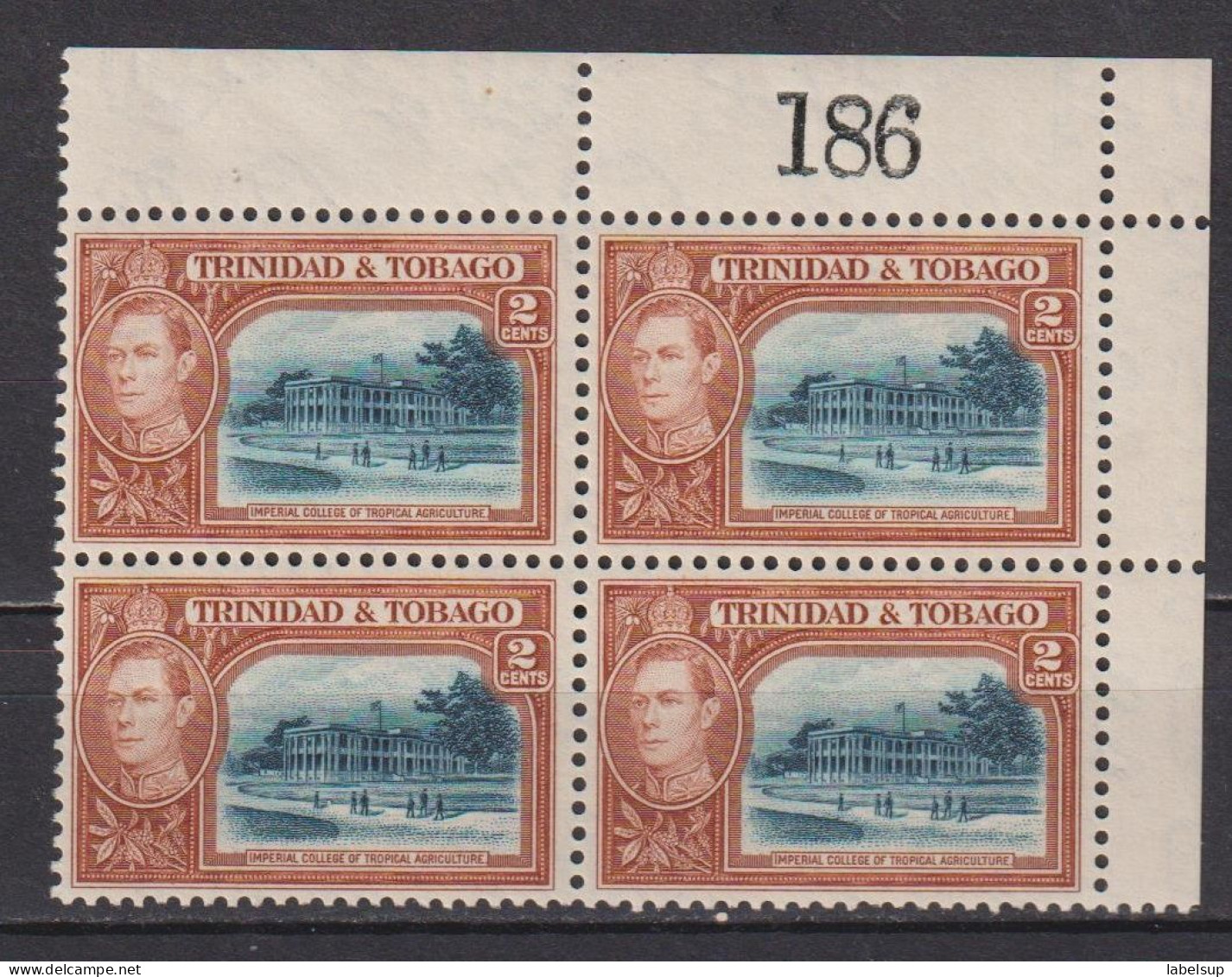 Bloc De 4 Timbres Neufs** De Trinité Et Tobago De 1938  YT 139 132 MNH - Trinidad & Tobago (...-1961)