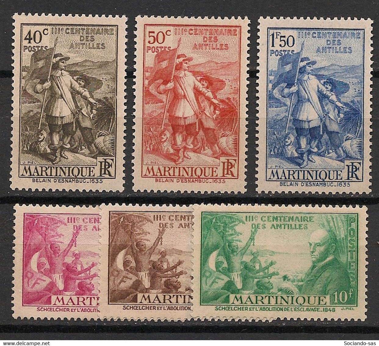MARTINIQUE - 1935 - N°YT. 155 à 160 - Série Complète - Tricentenaire Des Antilles - Neuf Luxe ** / MNH / Postfrisch - Neufs