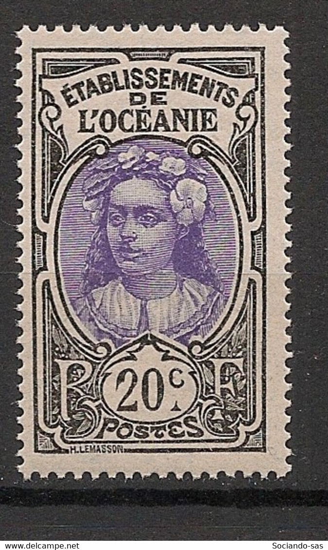 OCEANIE - 1913-15 - N°YT. 27 - Tahitienne 20c Noir - Neuf Luxe ** / MNH / Postfrisch - Unused Stamps