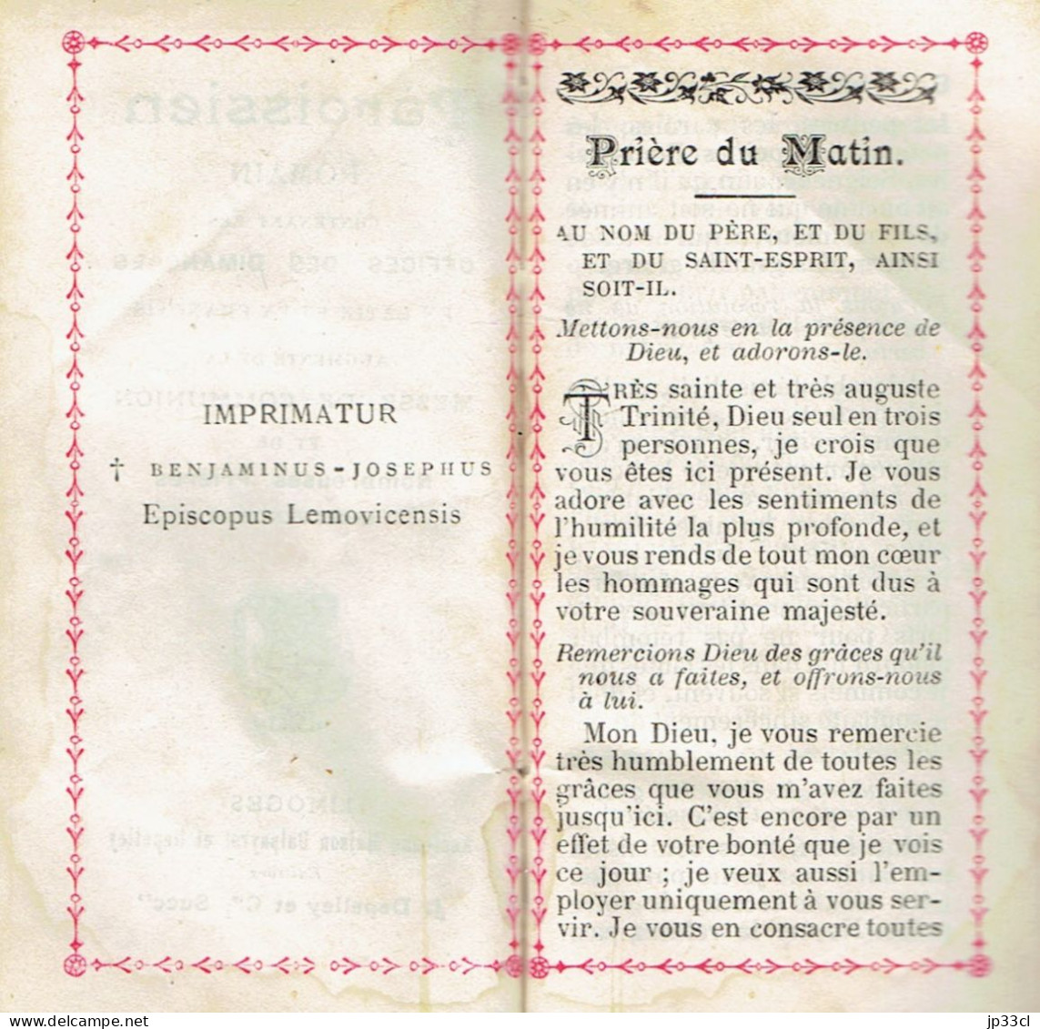 Ancien Missel Paroissien Romain N°142 (Édit. J. Depelley Et Cie, Limoges), 256 Pages - Religión & Esoterismo