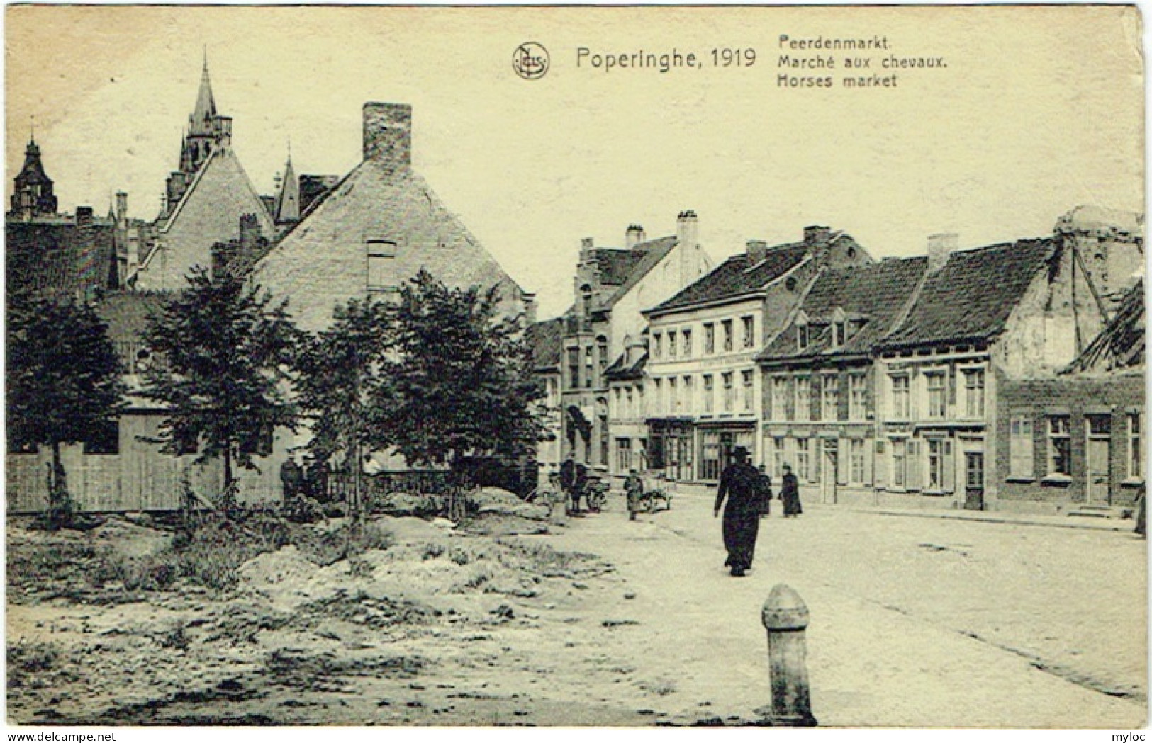 Poperinge/Poperinghe 1919. Paardenmarkt. Marché Aux Chevaux. - Poperinge