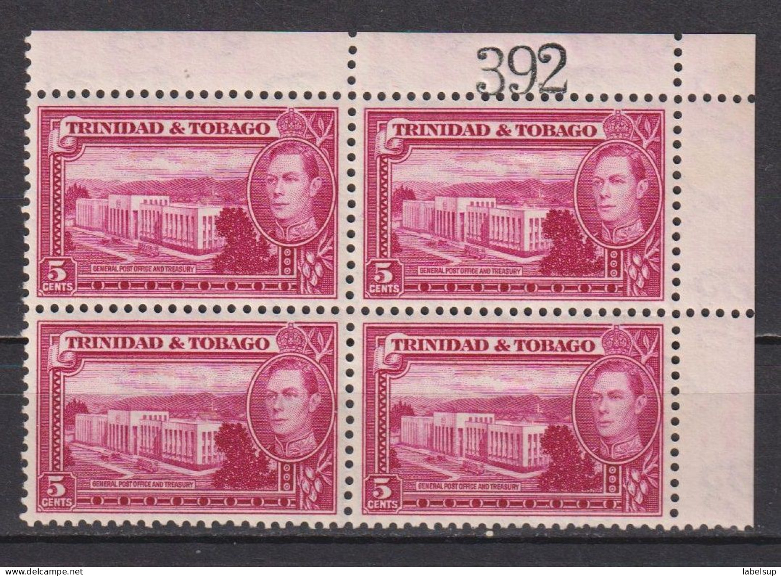 Bloc De 4 Timbres Neufs** De Trinité Et Tobago De 1938  YT 141 137 MNH - Trinidad & Tobago (...-1961)