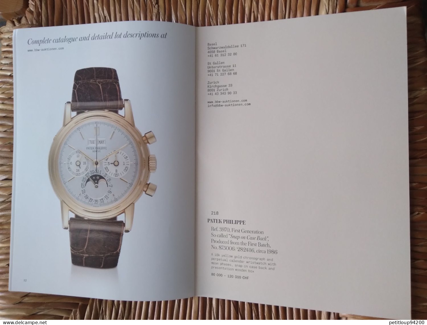 CATALOGUE  Montres  *ROLEX  *PATEK PHILIPPE - Altri & Non Classificati