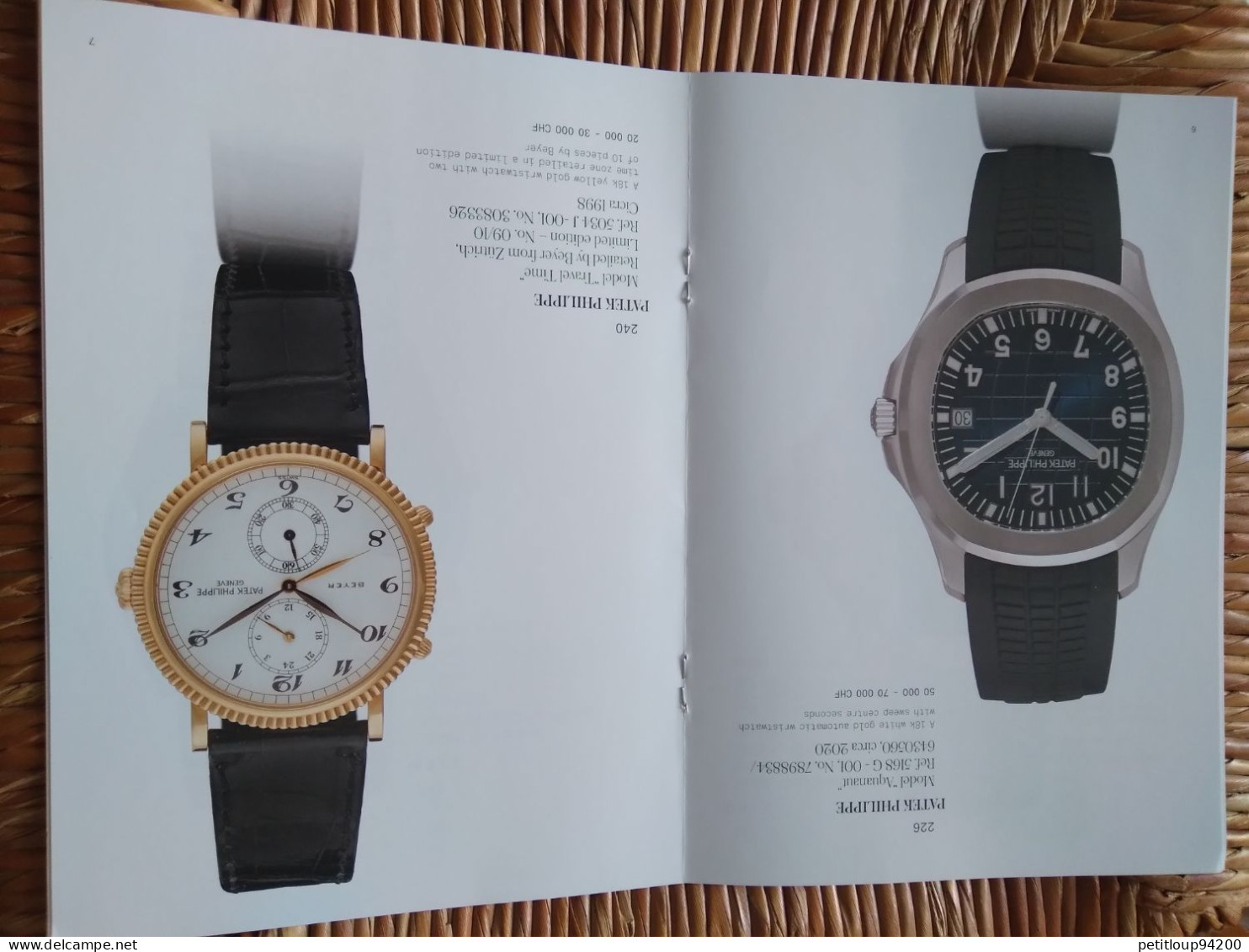 CATALOGUE  Montres  *ROLEX  *PATEK PHILIPPE