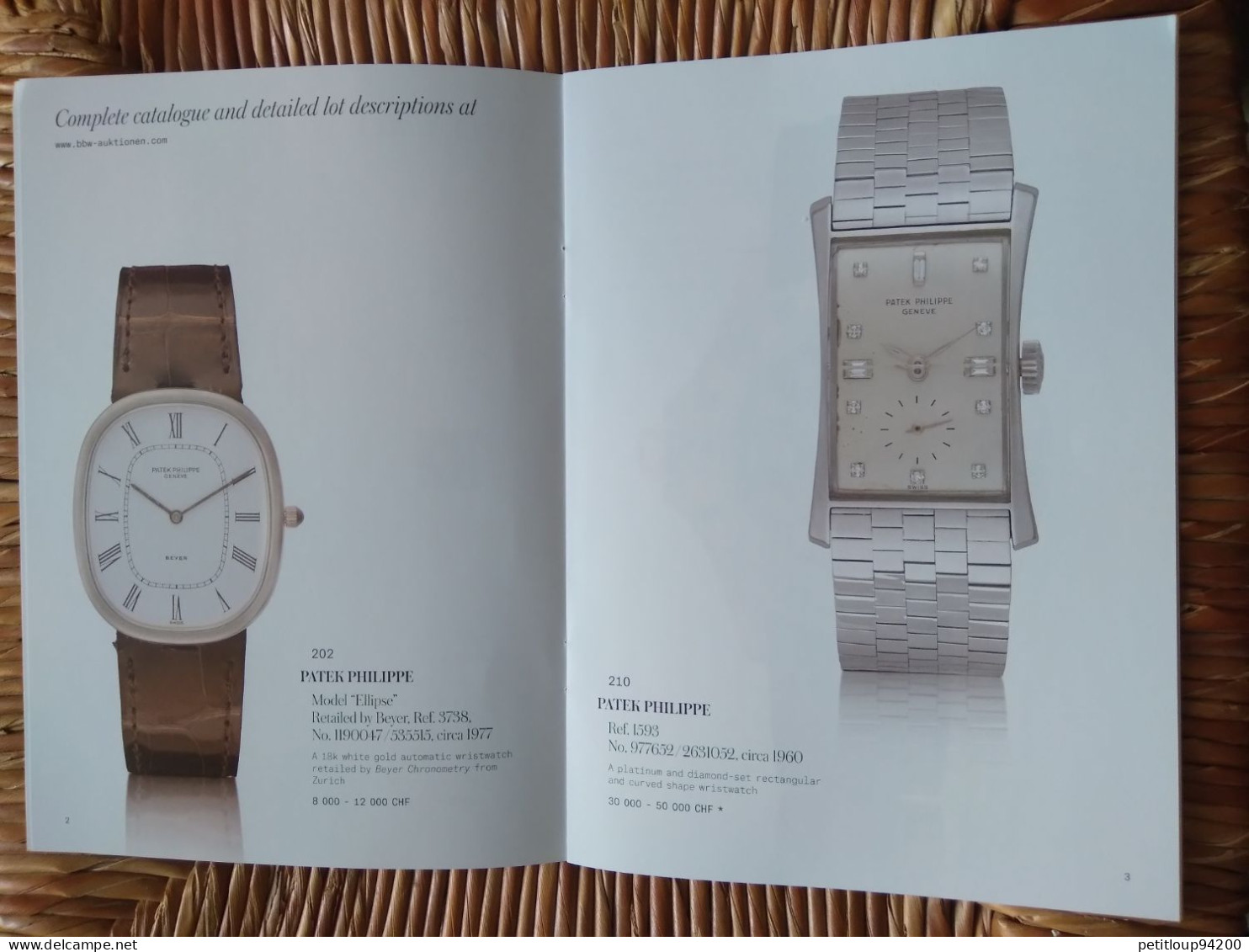 CATALOGUE  Montres  *ROLEX  *PATEK PHILIPPE