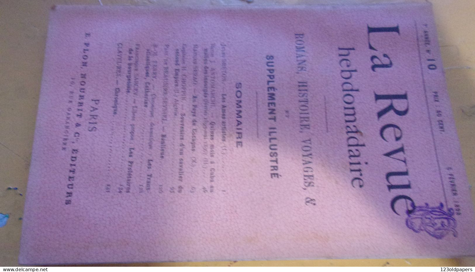 1898 REVUE HEBDOMADAIRE ILLUSTRE N °10 JULES BRETON LES AMES ARTISTES  TRANATLANTIQUE FERRY ANTOMARCHI .. - Revues Anciennes - Avant 1900