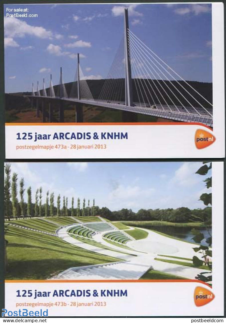 Netherlands 2013 125 Years Arcadis & KNHM Presentation Pack 473a+b, Mint NH, Transport - Various - Railways - Ships An.. - Ongebruikt