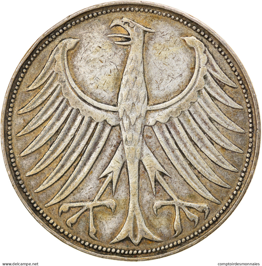 Monnaie, République Fédérale Allemande, 5 Mark, 1951, Hamburg, TB+, Argent - 5 Mark