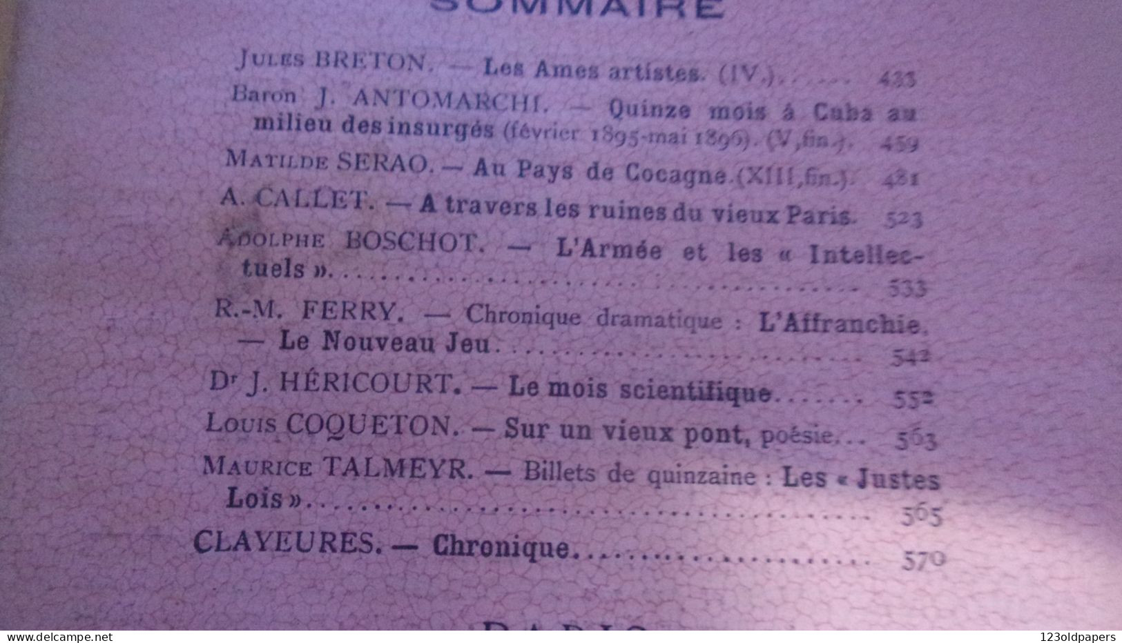 1898 REVUE HEBDOMADAIRE ILLUSTRE N °13 JULES BRETON LES AMES ARTISTES SERAO FERRY CALLET VIEUX PARIS - Revues Anciennes - Avant 1900