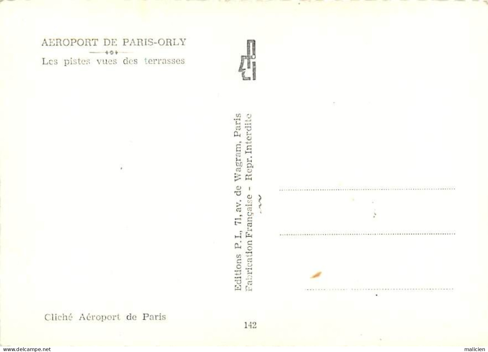 Gd Format -ref-AD271- Val De Marne - Orly - Aeroport - Pistes Vues Des Terrasses -avion Air France - Aviation - - Orly