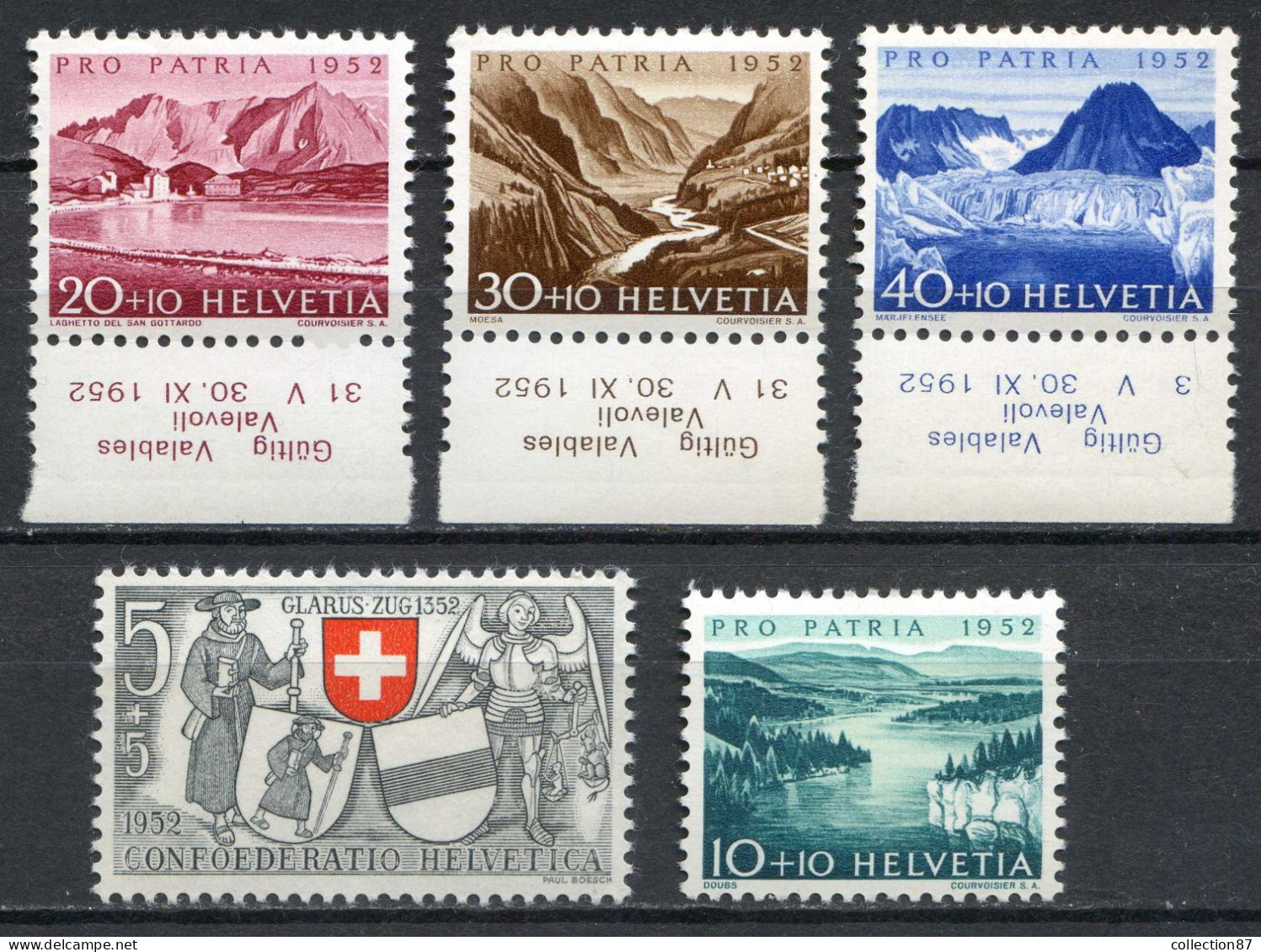 REF 002 > SUISSE < N° 521 à 525 * * < 5 Valeurs Neuf Luxe - MNH * * - Neufs