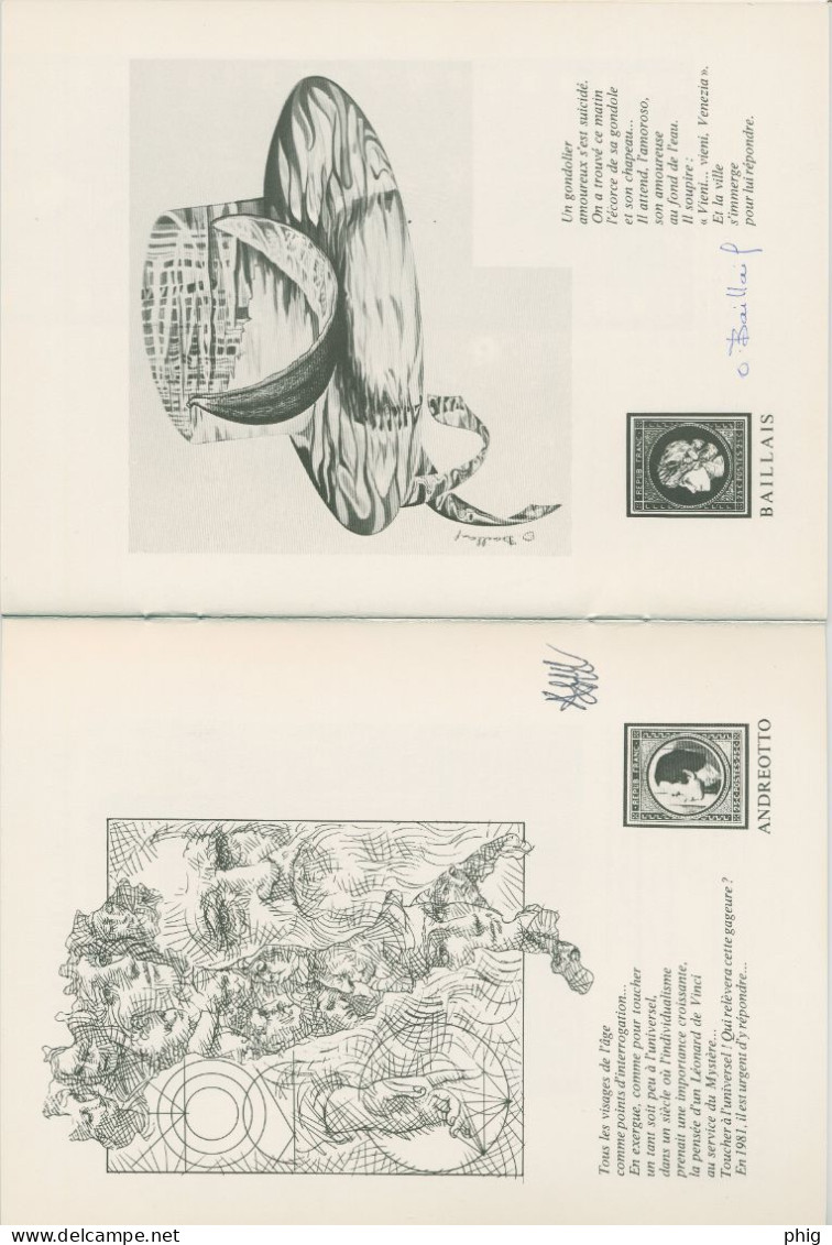 FR- LIVRET N°1 DE DEL & SC DE 1981"VISION DE L'ITALIE" PAR 11 ARTISTES GRAVEURS ET DESSINATEURS DE TIMBRES -7 SIGNATURES - Covers & Documents