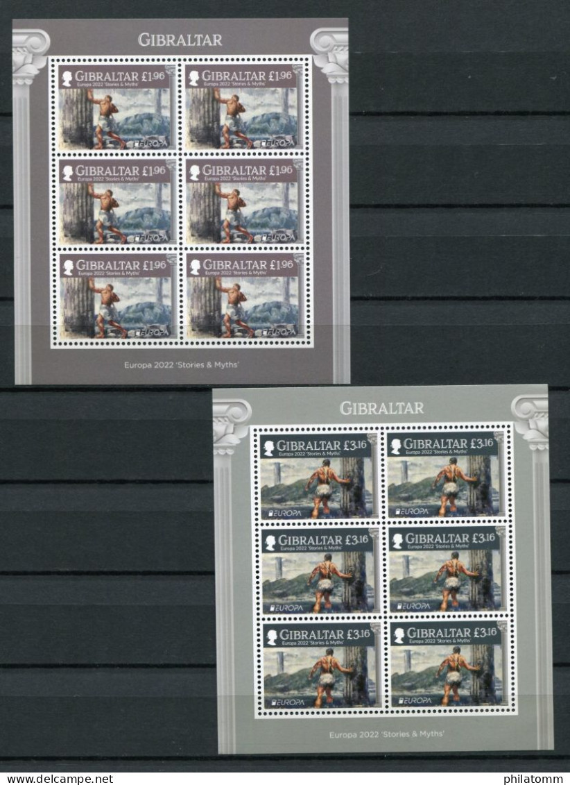 Gibraltar - Mi.Nr. 2042 / 2043 - "Europa: Geschichten" (6 Satz Kleinb. / 6 Set Sheet) ** / MNH (aus Dem Jahr 2022) - Gibraltar