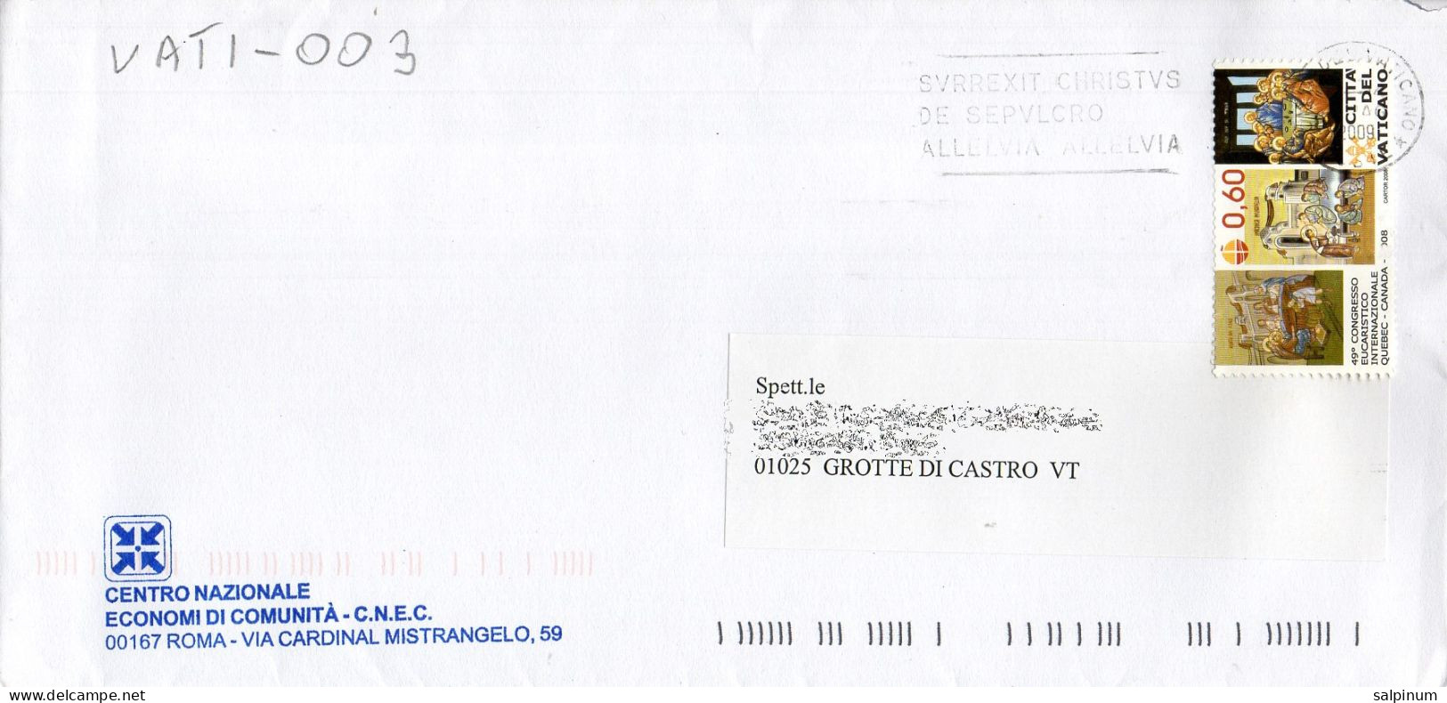 Philatelic Enveloppe With Stamps Sent From VATICAN CITY STATE To ITALY - Covers & Documents