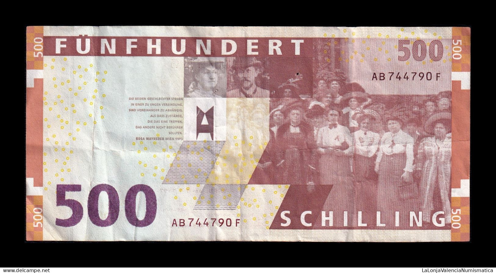 Austria 500 Schilling 1997 Pick 154 Bc/Mbc F/Vf - Autriche