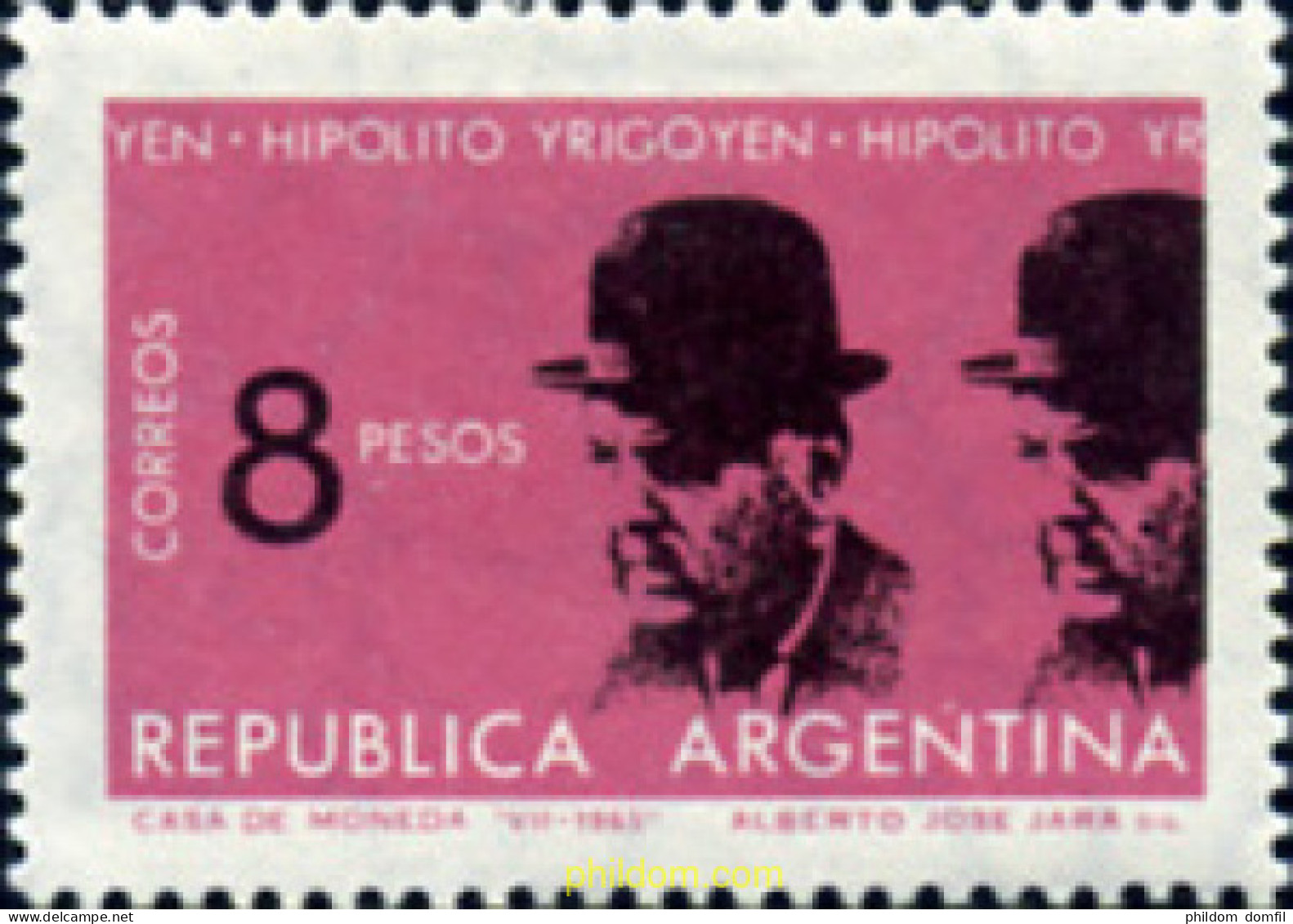 727050 HINGED ARGENTINA 1965 HIPOLITO IRIGOYEN (1852-1933) - Ungebraucht