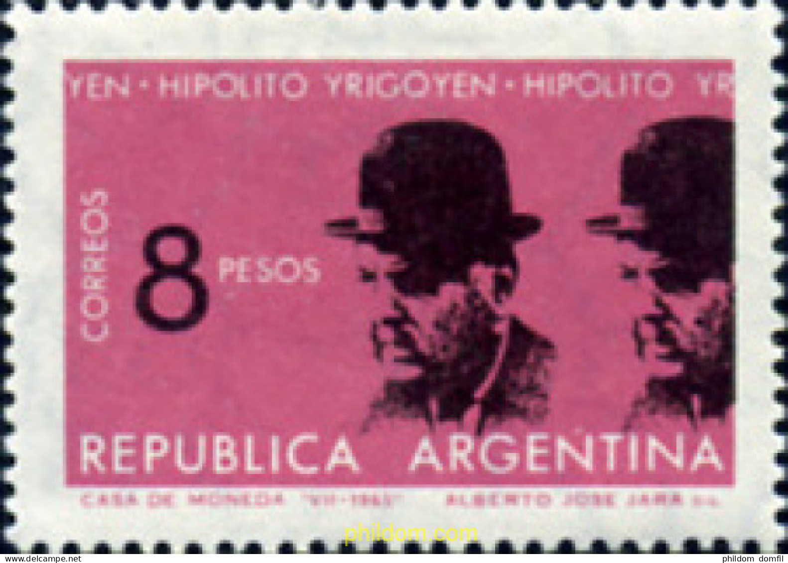 727050 HINGED ARGENTINA 1965 HIPOLITO IRIGOYEN (1852-1933) - Ongebruikt