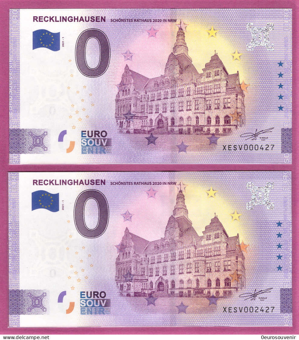 0-Euro XESV 2021-1 RECKLINGHAUSEN Schönstes Rathaus Set NORMAL+ANNIVERSARY - Pruebas Privadas