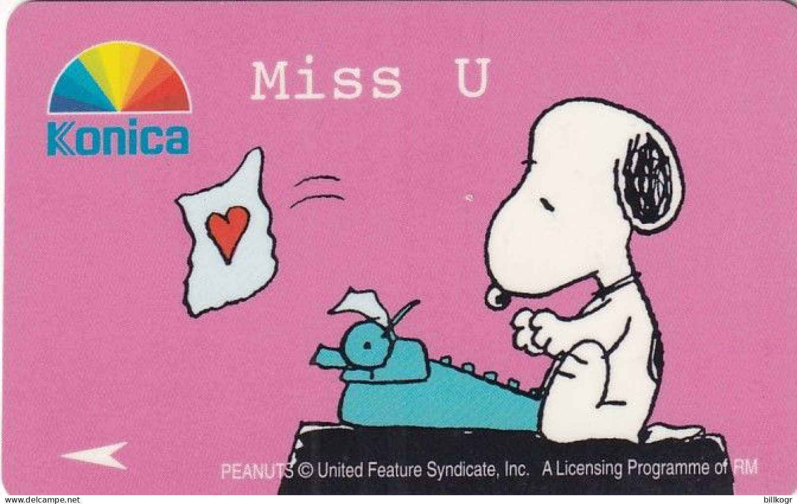 SINGAPORE(GPT) - Snoopy/Miss U, Konica, CN : 7SKNA/B, Tirage 44000, Used - Singapour