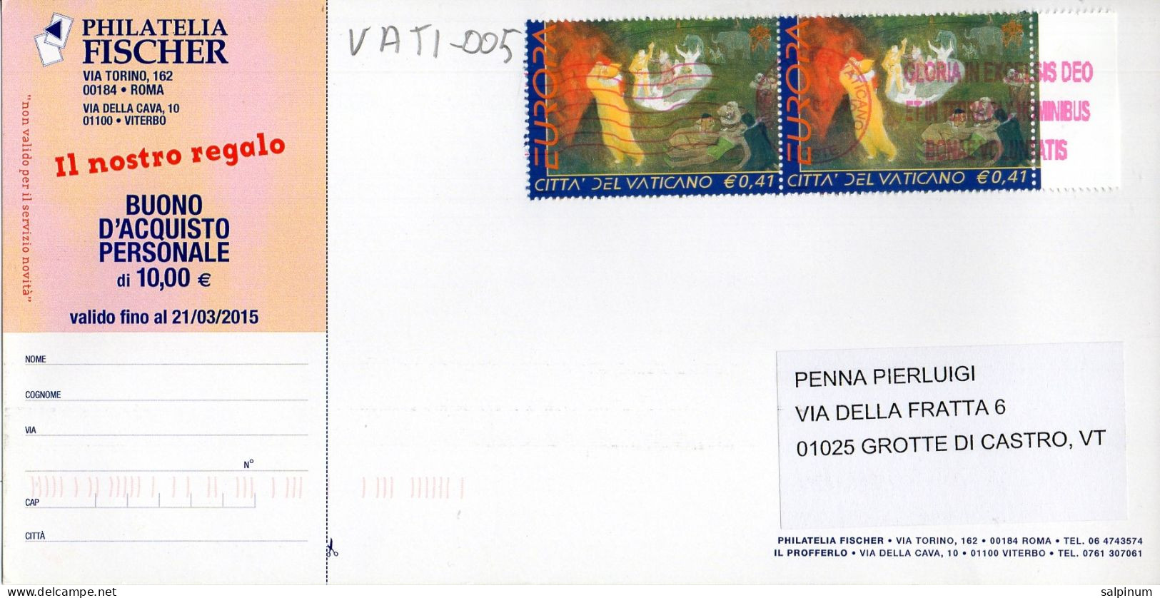 Philatelic Postcard With Stamps Sent From VATICAN CITY STATE To ITALY - Storia Postale