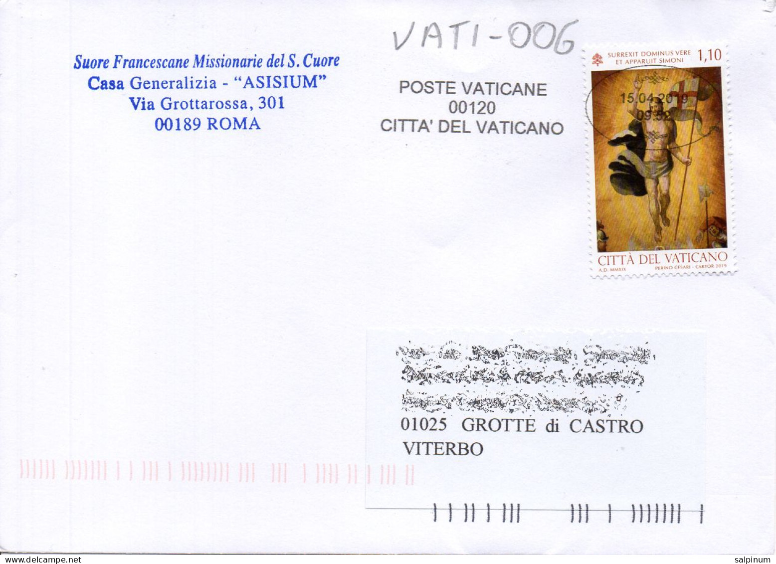 Philatelic Enveloppe With Stamps Sent From VATICAN CITY STATE To ITALY - Covers & Documents