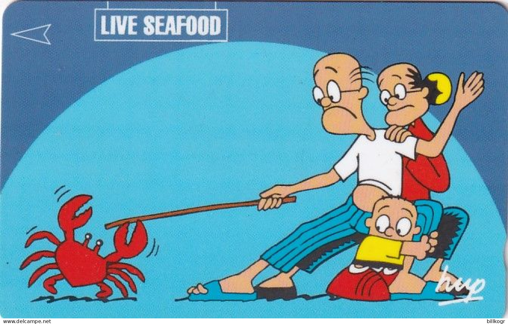 SINGAPORE(GPT) - Cartoon, Eating/Live Seafood($50), CN : 60SIGE/B, Tirage 35000, Used - Singapur