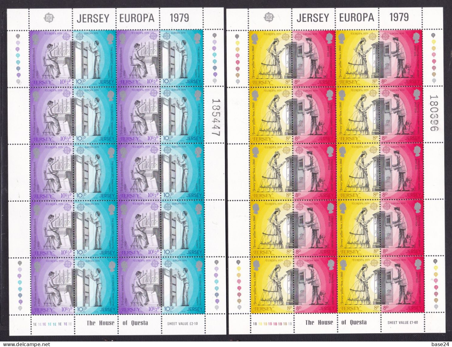 1979 Jersey EUROPA CEPT EUROPE  2 Minifogli MNH** Storia Postale, Postal History 2 Minisheets - 1979