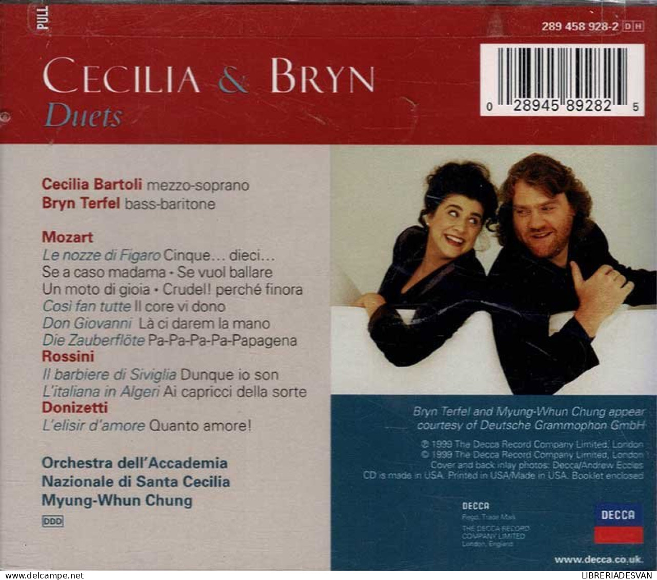 Cecilia Bartoli & Bryn Terfel, Myung-Whun Chung - Duets. DVD - Classical