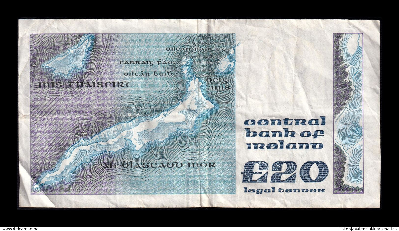 Irlanda Ireland 20 Pounds 1991 Pick 73c Bc/Mbc F/Vf - Ireland