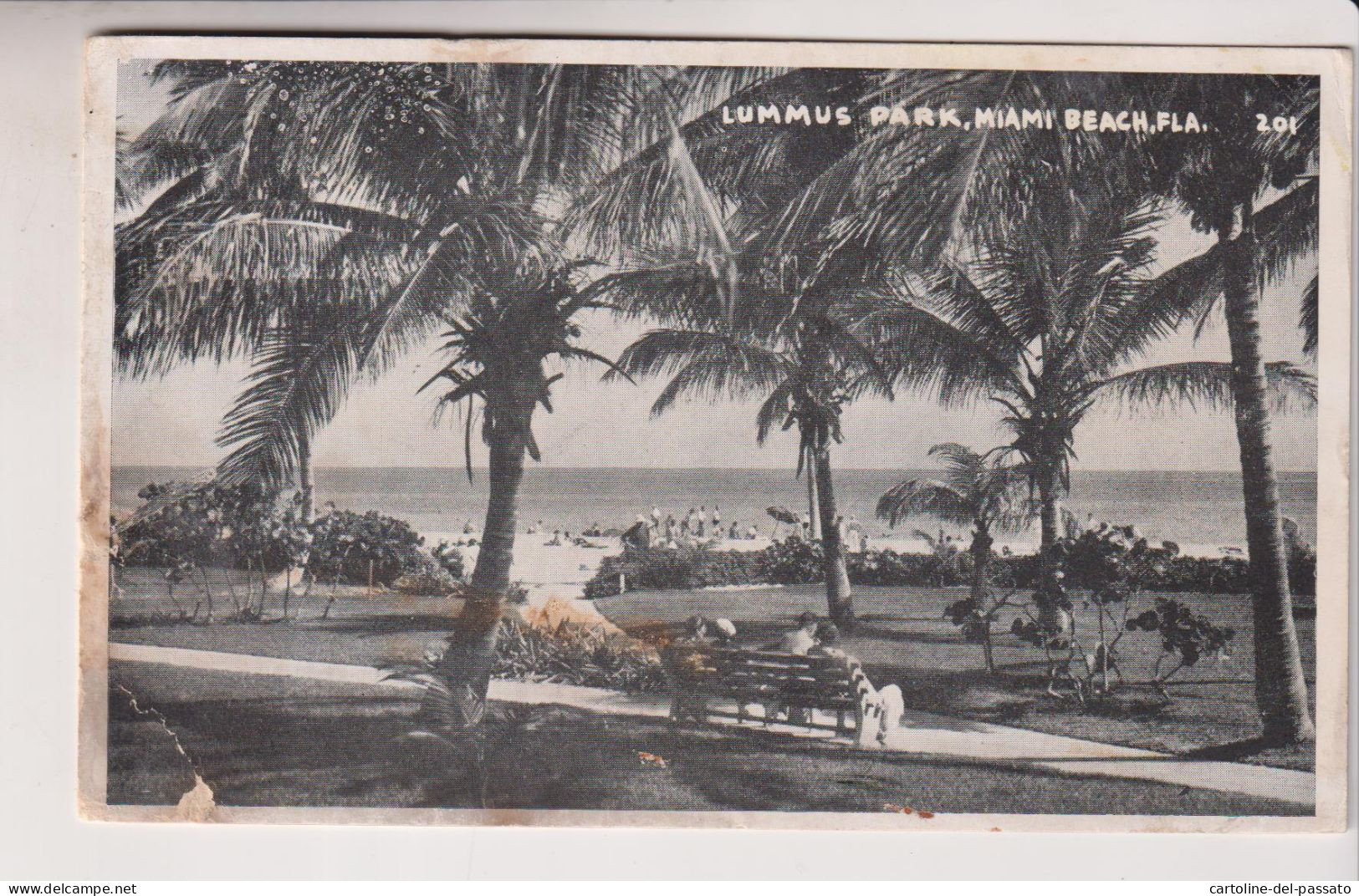 LUMMUS PARK  MIAMI BEACH  FLORIDA  VG  1947  NO STAMP - Miami Beach