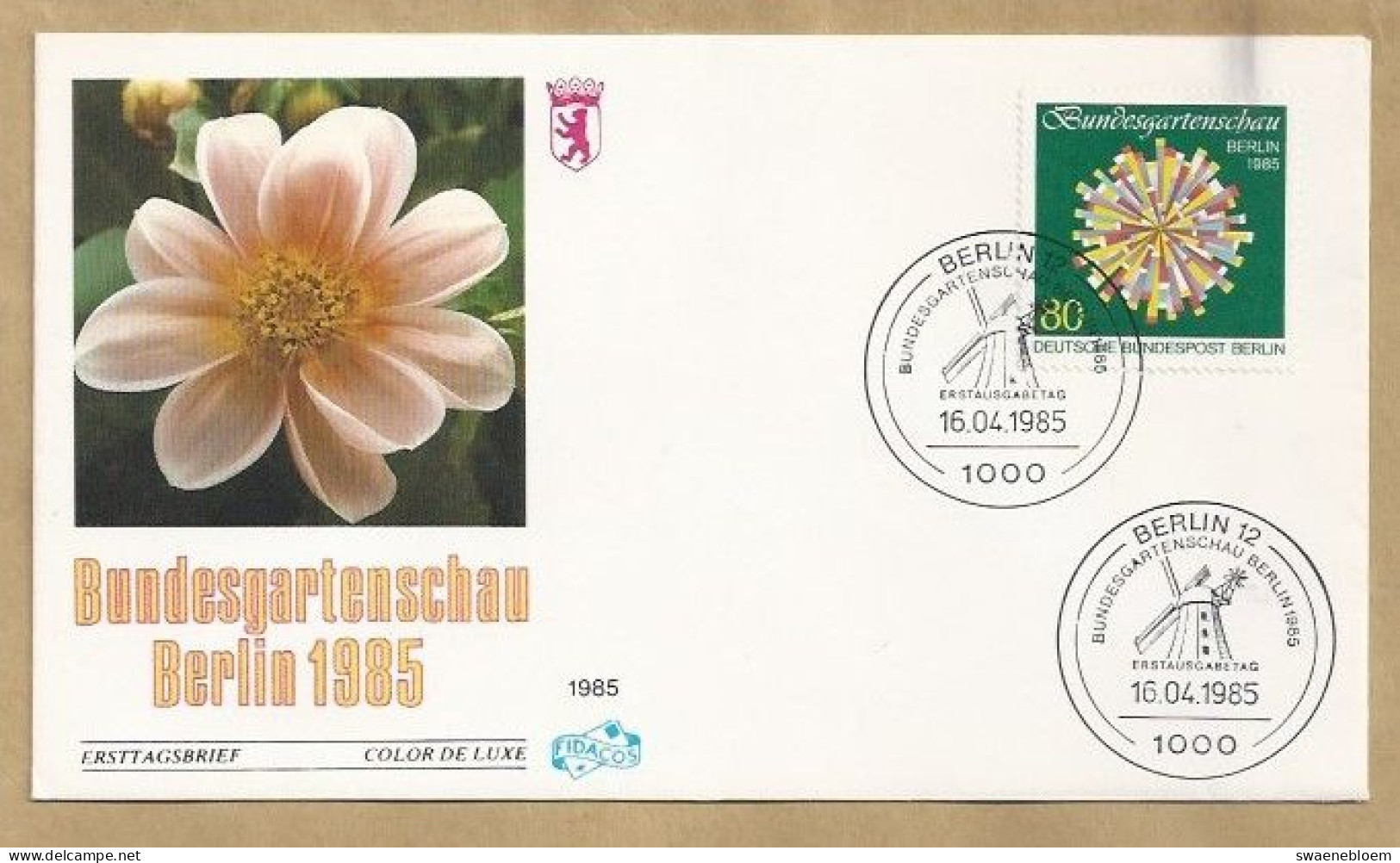 DE.- ERSTTAGSBRIEF. BUNDESGARTENSCHAU BERLIN 1985. ERSTAUSGABE 16.04.1985. BERLIN 12. FDC - 1981-1990