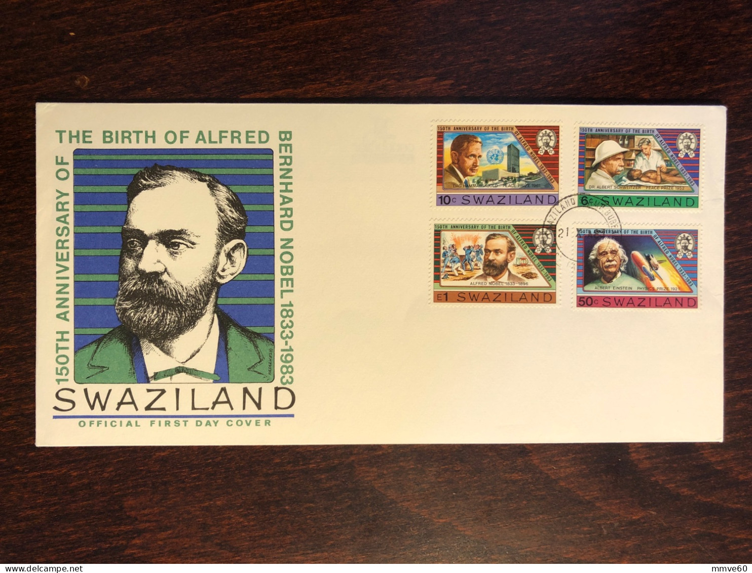 SWAZILAND FDC COVER 1983 YEAR SCHWEITZER NOBEL PRIZE EINSTEIN HEALTH MEDICINE STAMPS - Swaziland (1968-...)