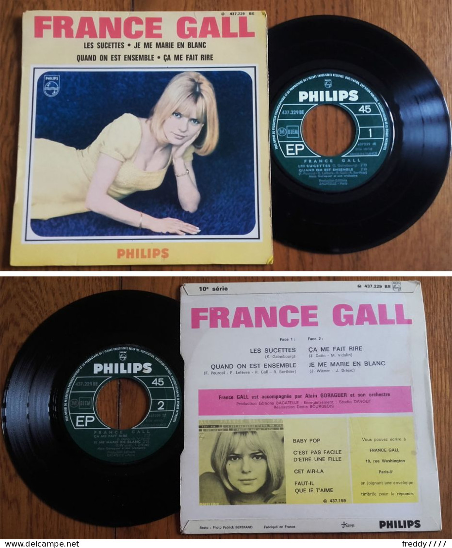 RARE EP 45t BIEM (7") FRANCE GALL «Les Sucettes» (Serge Gainsbourg) + 3 Titres FRANCE 1966 - Ediciones De Colección