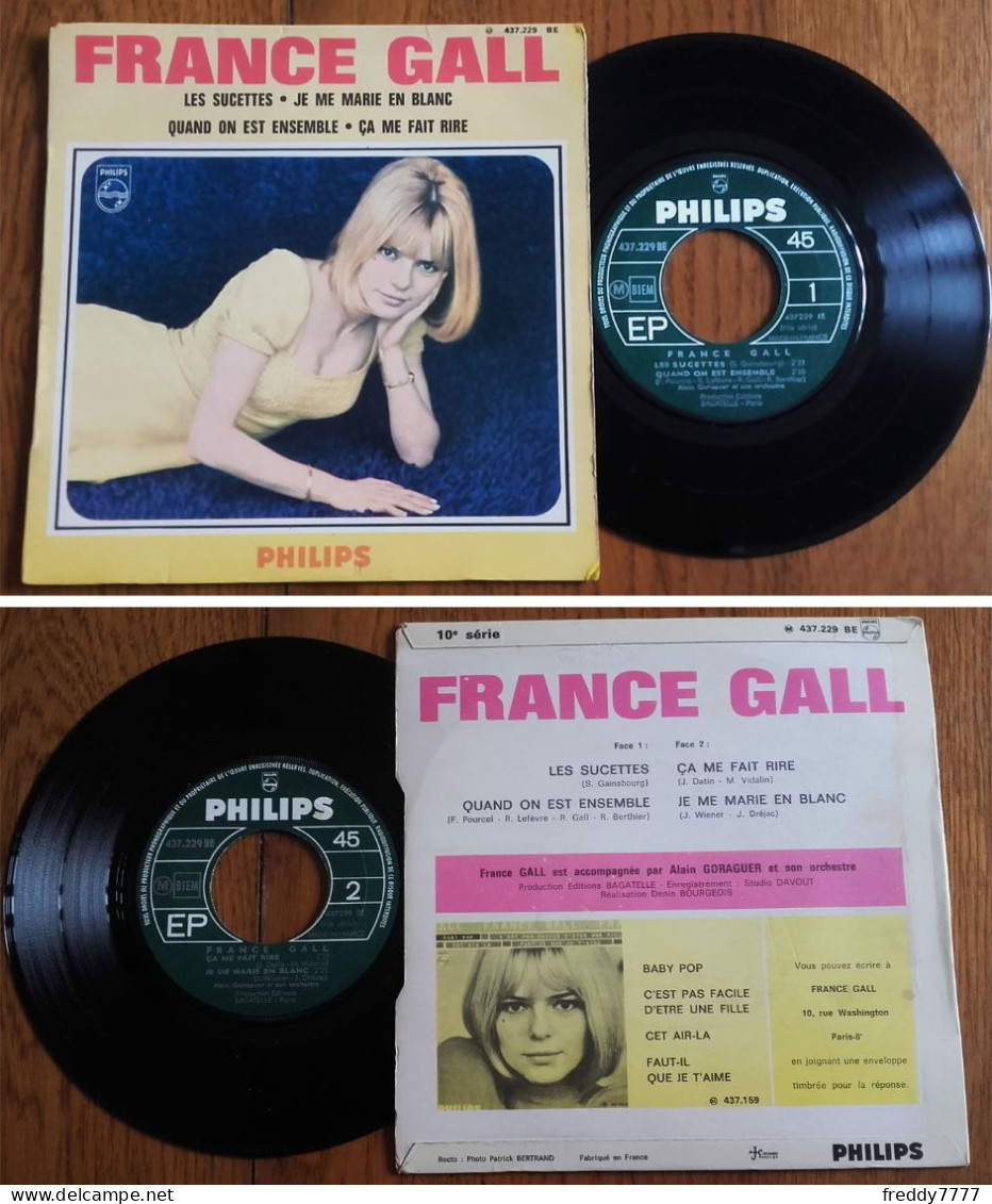 RARE EP 45t BIEM (7") FRANCE GALL «Les Sucettes» (Serge Gainsbourg) + 3 Titres FRANCE 1966 - Collectors