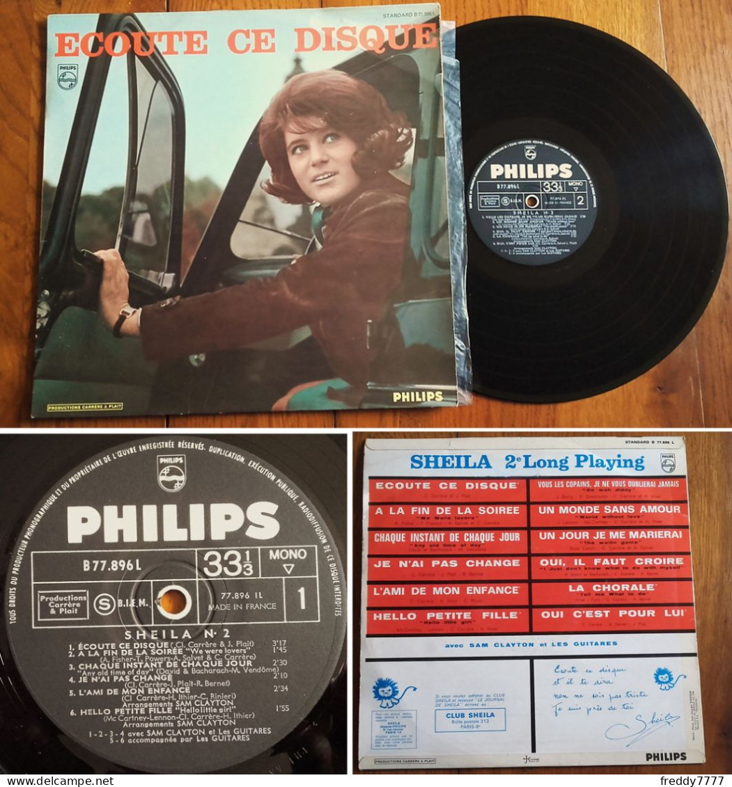 RARE LP 33t RPM BIEM (12") SHEILA Avec Les GUITARES «Ecoute Ce Disque» FRANCE 1964 - Collectors