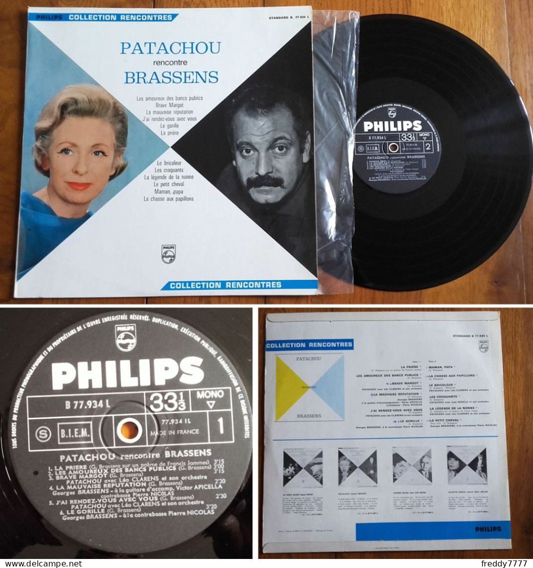 RARE LP 33t RPM BIEM (12") PATACHOU Rencontre BRASSENS «La Prière» +11 FRANCE 1967 - Ediciones De Colección