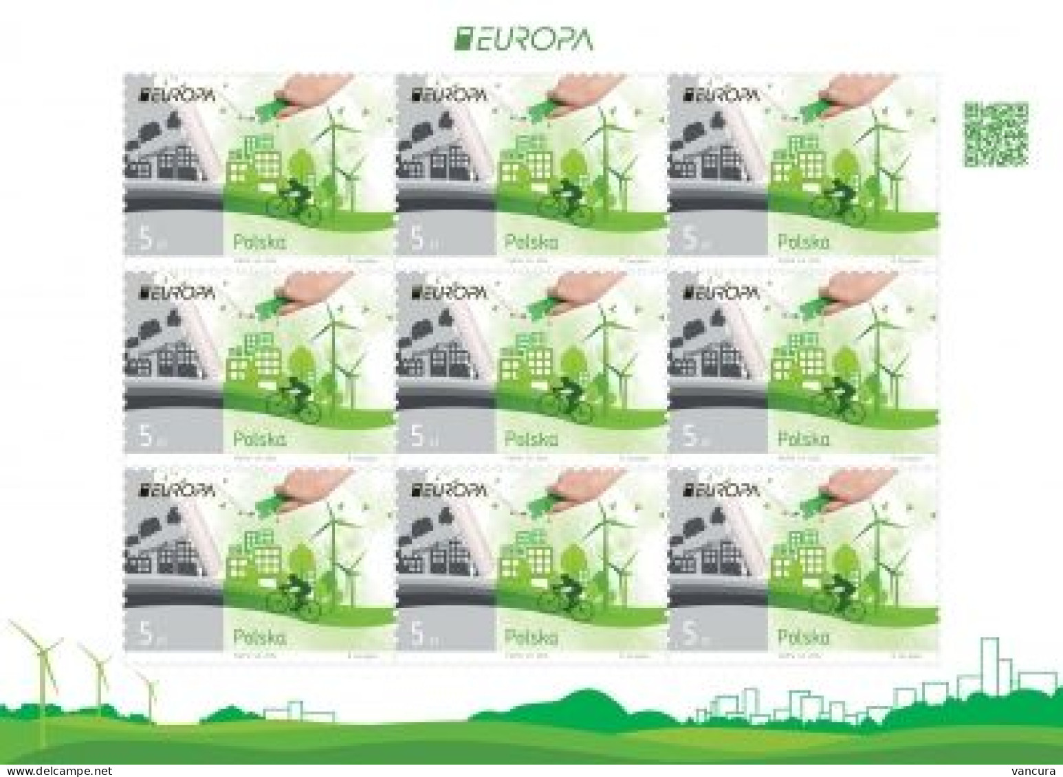 ** A 4681 Poland EUROPA 2016 Environment Pollution Bike Tree Wind Power Plant - 2016