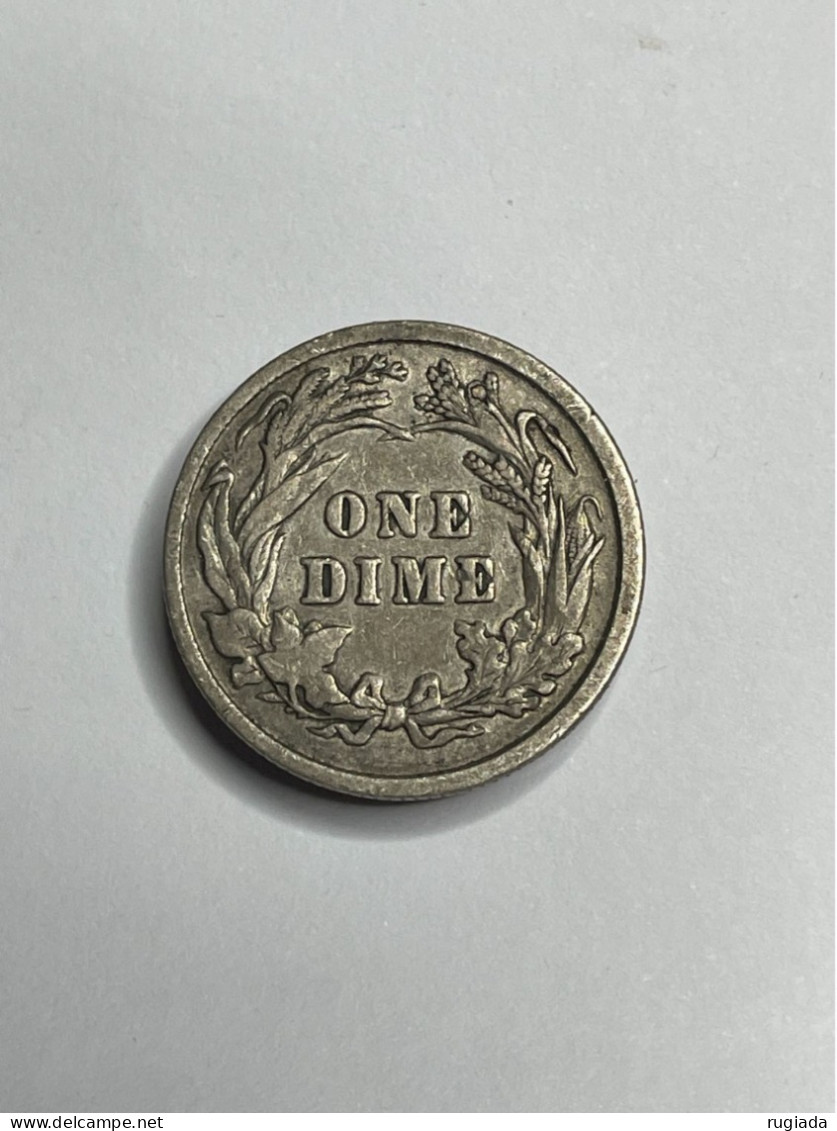 1898 USA Barber 90% Silver Dime Coin, Fine - 1892-1916: Barber